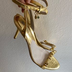 Dazzle Gold Michael Kors Kitten Heels